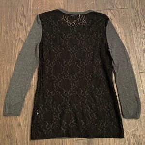Charcoal sweater with full lace back